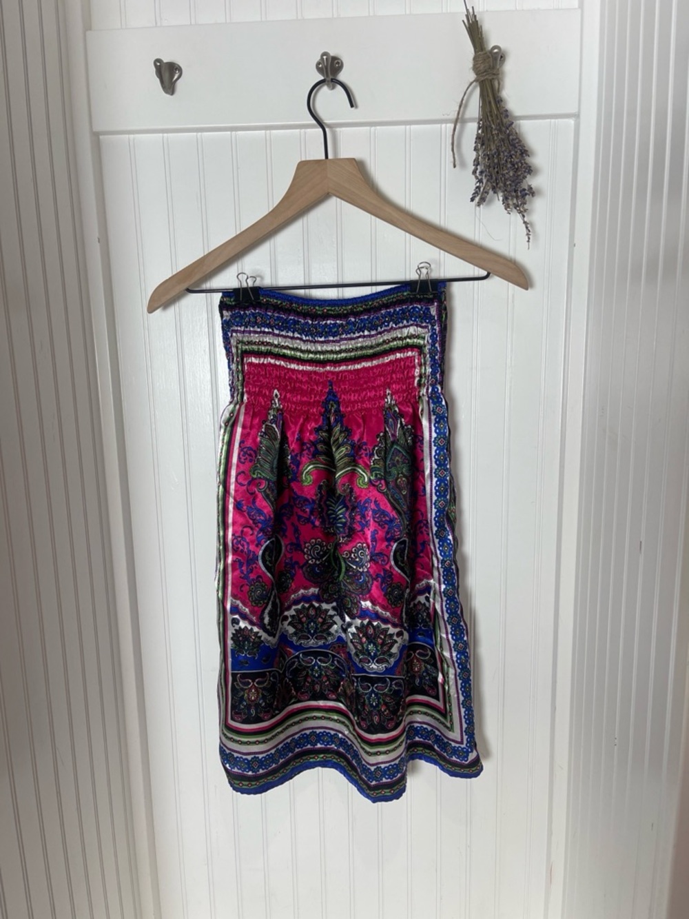 Women's Pink Paisley-Print Midi Skirt/mini dress/top